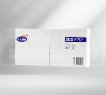 DUNI Serviett 2Lag Hvit 33X33 300STK